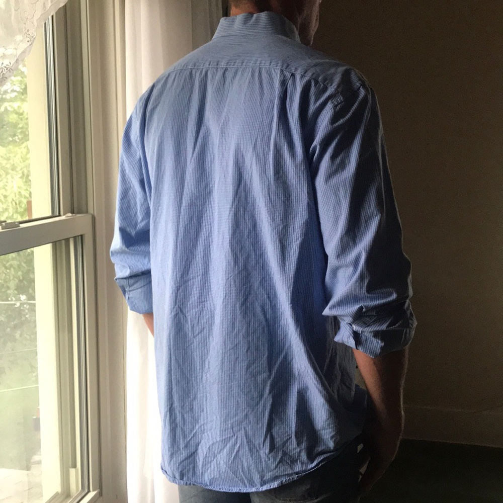 Izod Luxury Sport blue check button down shirt Med - Picture 2 of 8